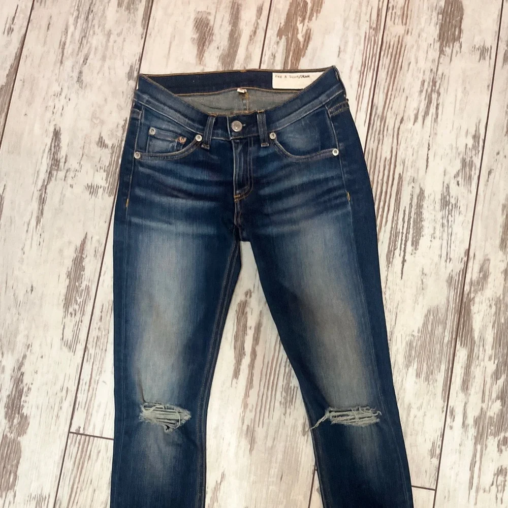 Rag & Bone Zipper Capri Skinny Jeans Distressed Ankle Zip Size 24 NWOT - Picture 16 of 16